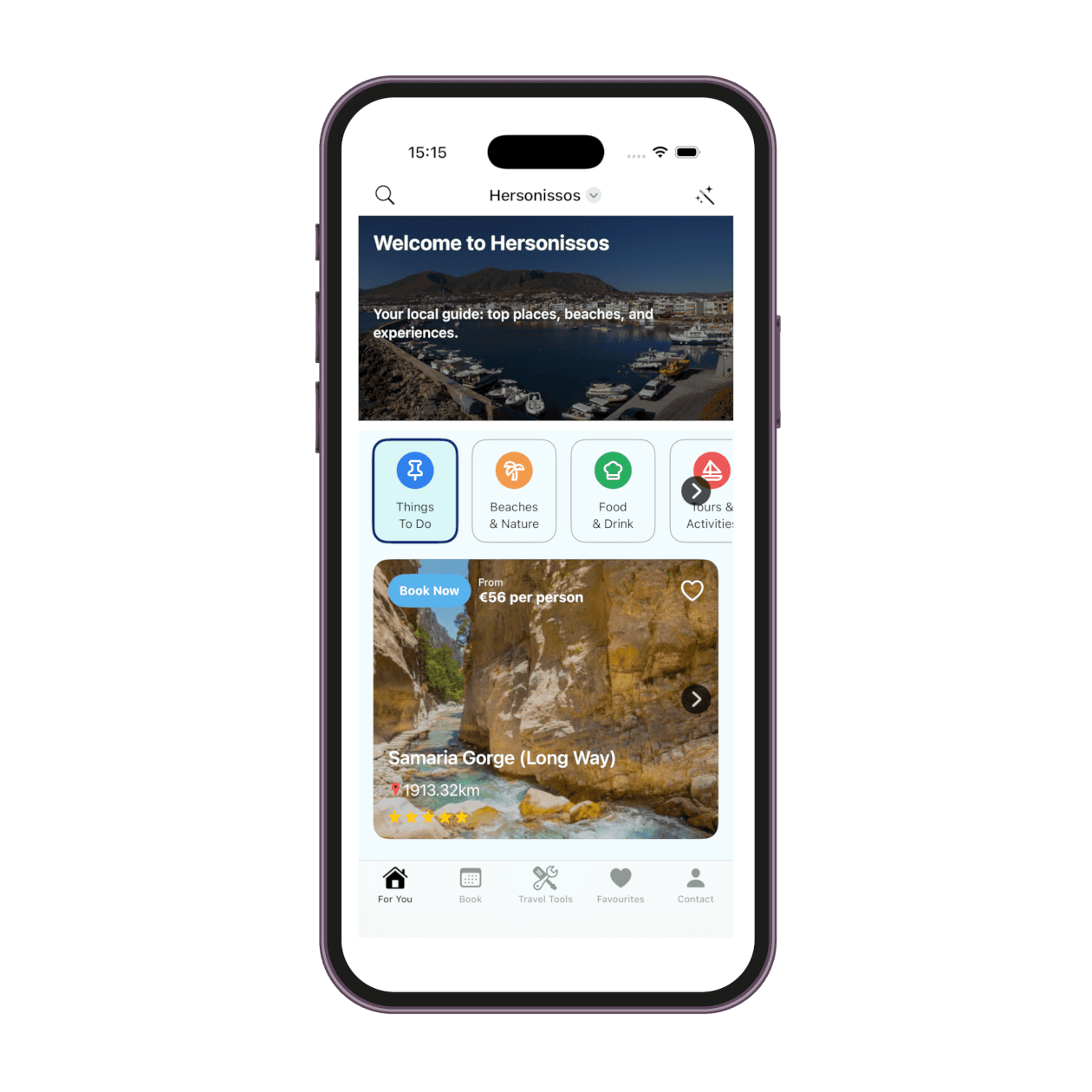 CreteUnlocked mobile app home screen